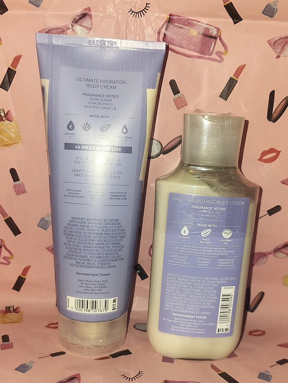 Bath & Body Works Cotton Candy Clouds 2 Pc. Set Body Cream & Body Lotion NEW FS